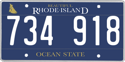 RI license plate 734918