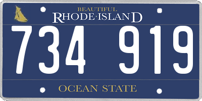 RI license plate 734919