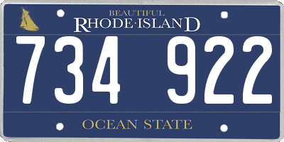 RI license plate 734922