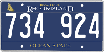 RI license plate 734924