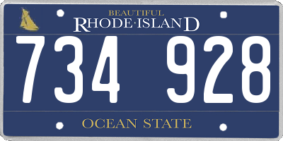 RI license plate 734928