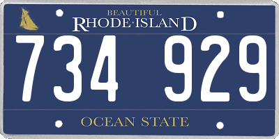 RI license plate 734929