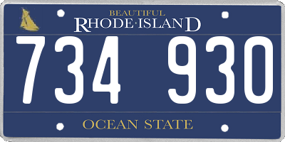 RI license plate 734930