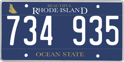 RI license plate 734935