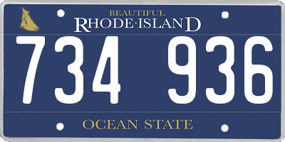 RI license plate 734936