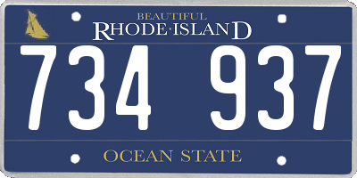 RI license plate 734937