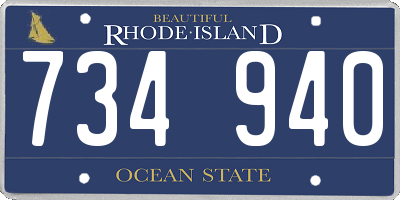 RI license plate 734940