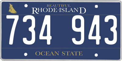 RI license plate 734943