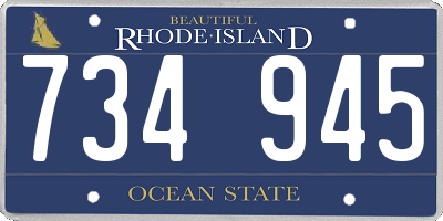 RI license plate 734945