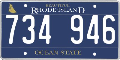 RI license plate 734946