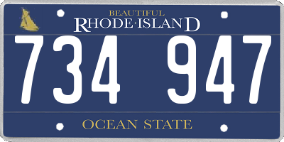 RI license plate 734947