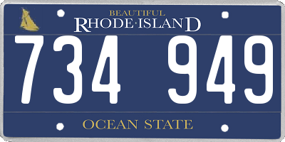 RI license plate 734949