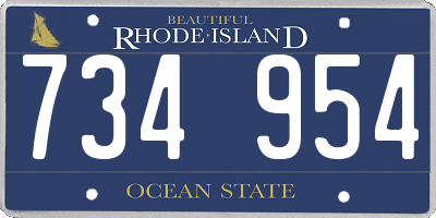 RI license plate 734954