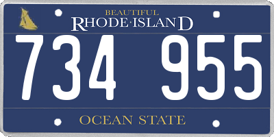 RI license plate 734955
