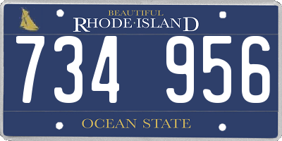RI license plate 734956