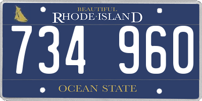 RI license plate 734960