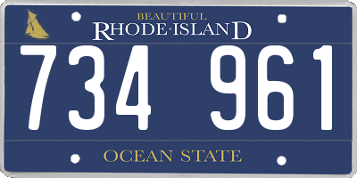 RI license plate 734961