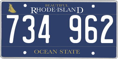 RI license plate 734962