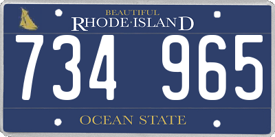 RI license plate 734965