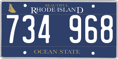 RI license plate 734968