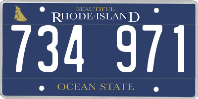 RI license plate 734971