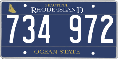 RI license plate 734972