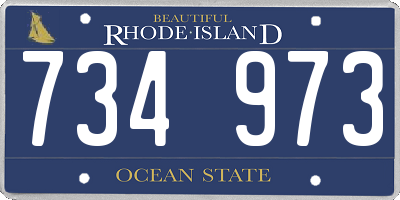 RI license plate 734973