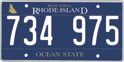 RI license plate 734975