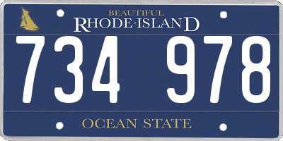 RI license plate 734978
