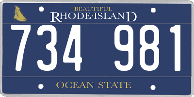 RI license plate 734981