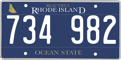 RI license plate 734982