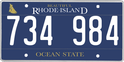 RI license plate 734984