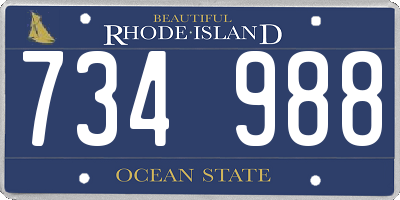 RI license plate 734988