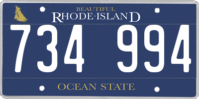 RI license plate 734994
