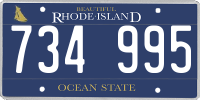 RI license plate 734995