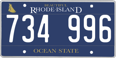 RI license plate 734996