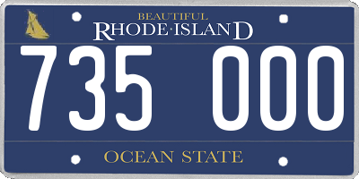 RI license plate 735000