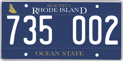 RI license plate 735002