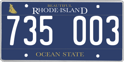 RI license plate 735003