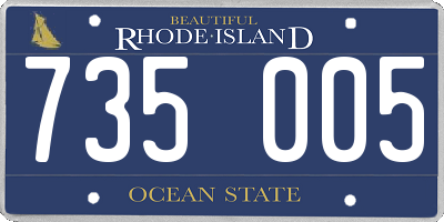 RI license plate 735005
