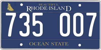 RI license plate 735007