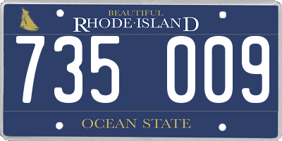 RI license plate 735009