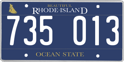 RI license plate 735013
