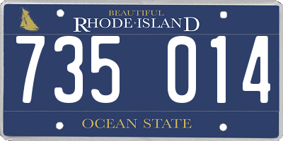 RI license plate 735014