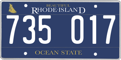 RI license plate 735017