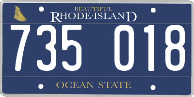 RI license plate 735018