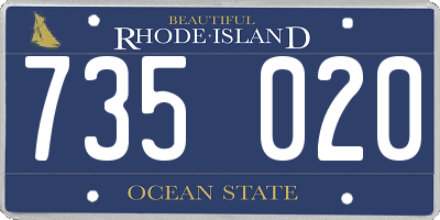RI license plate 735020