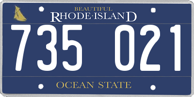 RI license plate 735021