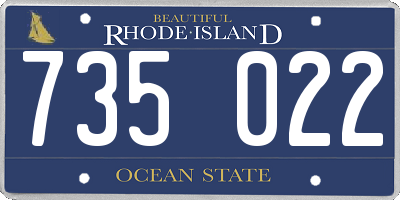 RI license plate 735022