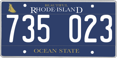 RI license plate 735023